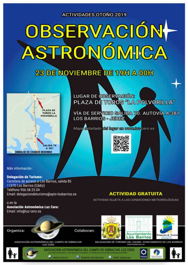 Turismo de Los Barrios ofrece una velada de observación astronómica en ‘La Polvorilla’ el  sábado 23 de noviembre