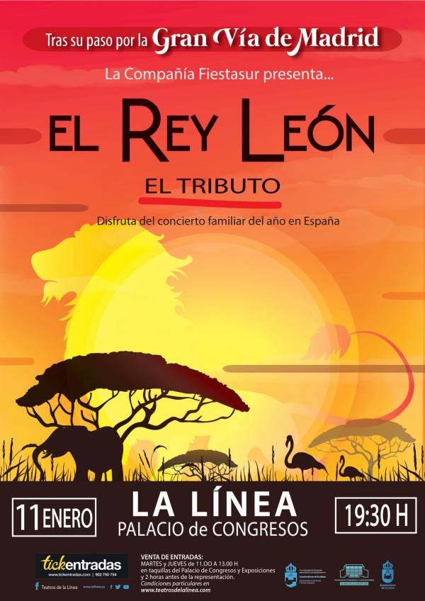 Mañana, espectáculo tributo al Rey León en el Palacio de Congresos de La Línea