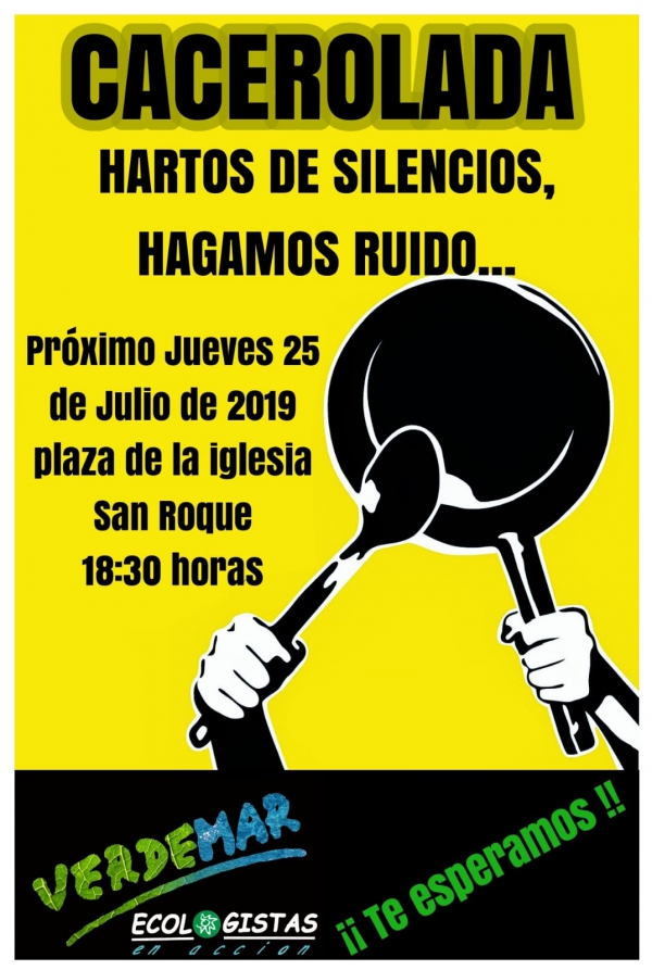 Verdemar Ecologistas en Acción convoca una cacerolada para el próximo 25 de julio en San Roque