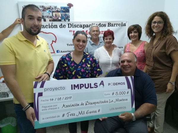 La Asociación de Discapacitados la Montera recibe 3.000 euros del proyecto Impulsa de Podemos
