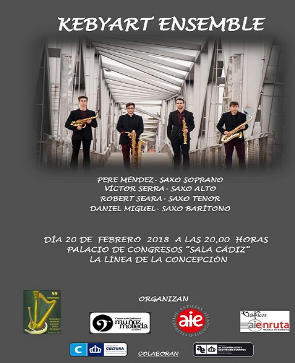 El cuarteto de saxofonistas Kebyart Ensemble, mañana en el Palacio de Congresos de La Línea
