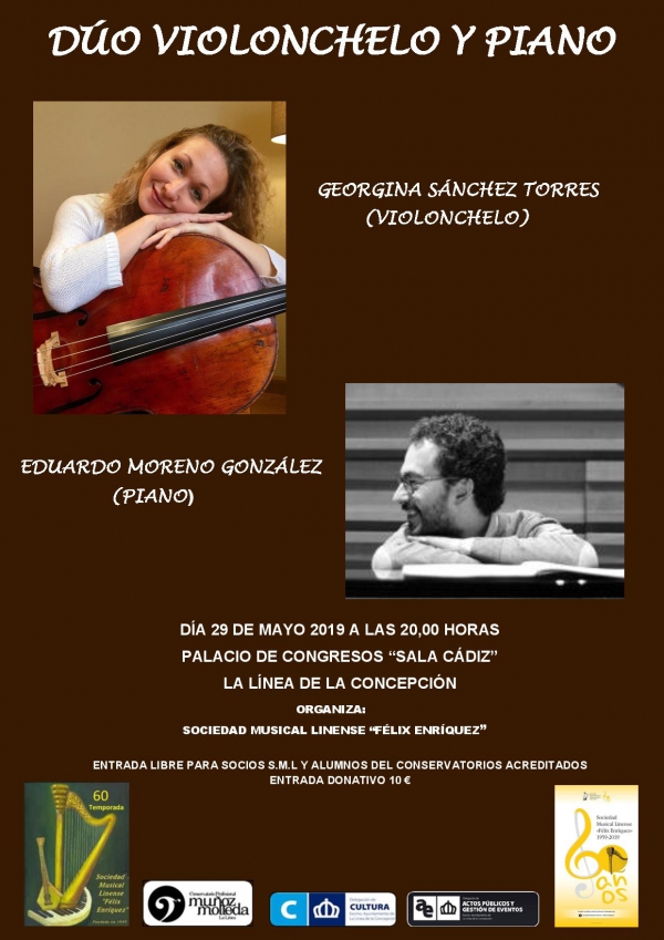 La Sociedad Musical Linense ofrece mañana un recital de cello y piano