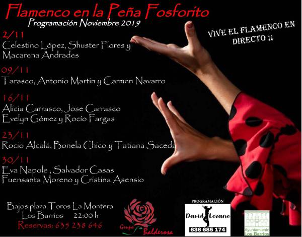 La concejalía de Cultura de Los Barrios  apoya el ciclo de actuaciones programado por la peña  ‘Fosforito’ para este mes de noviembre