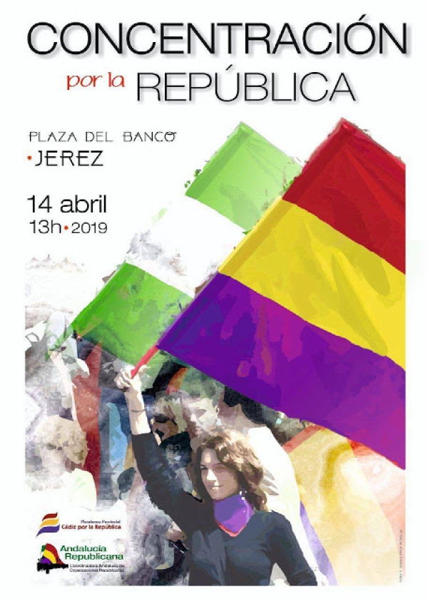 La Plataforma Cádiz por la República ha convocado una concentración para el próximo domingo 14 de abril en la Plaza del Banco de Jerez