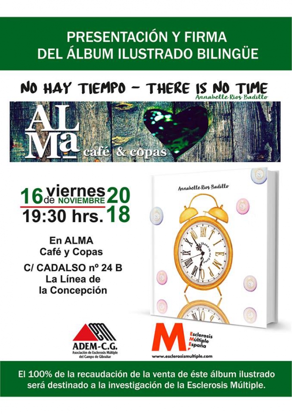 Presentación y firma del libro “No Hay Tiempo” de Annabelle Rios, en Alma Café &amp; Copas, en la Línea