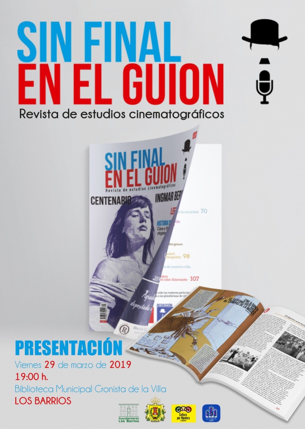 La biblioteca municipal acoge el viernes, 29 de marzo, la presentación de la nueva revista de crítica cinematográfica ‘Sin Final en el Guión’