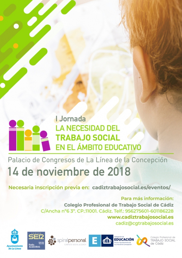 Educación colabora con las I Jornadas sobre “La necesidad del trabajo social en el ámbito educativo”, organizadas por el Colegio Profesional de Trabajo Social de Cádiz