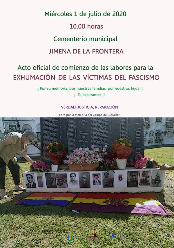 El Foro anima a la ciudadanía a acompañar a las familias de las víctimas en el día en que empieza la exhumación en Jimena