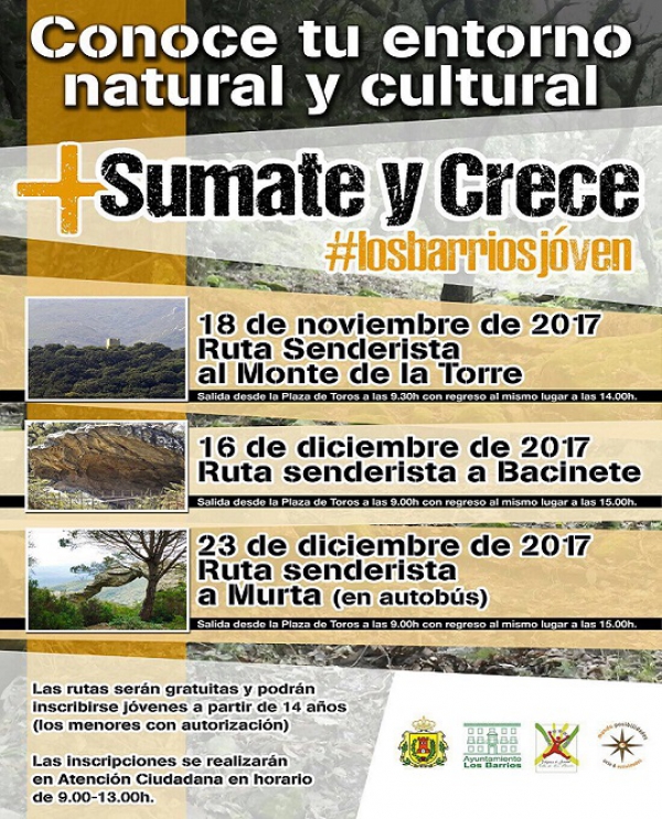 Juventud programa tres rutas senderistas para conocer el entorno natural y cultural del municipio de Los Barrios
