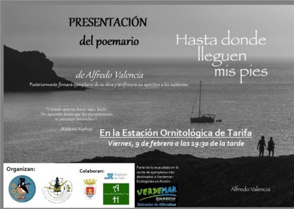 Este viernes se presenta el poemario ilustrado de Alfredo Valencia “Hasta donde lleguen mis pies” en la Estación Ornitológica de Tarifa.