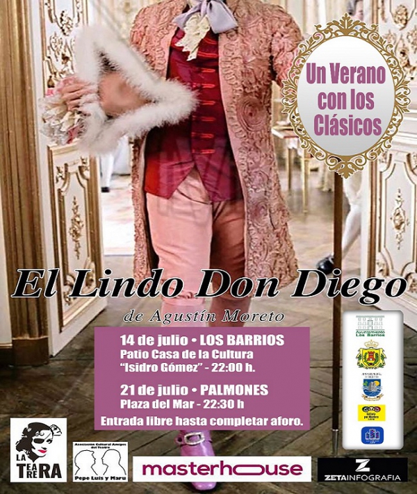La comedia clásica ‘El Lindo Don Diego’, el sábado 14 de julio en el patio de la Casa de la Cultura