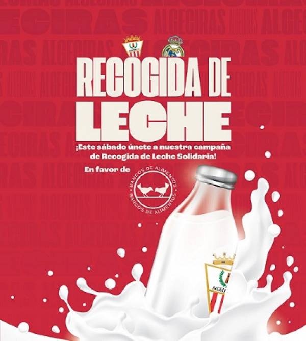El Algeciras C.F. colabora con el banco de alimentos para cubrir su falta de leche
