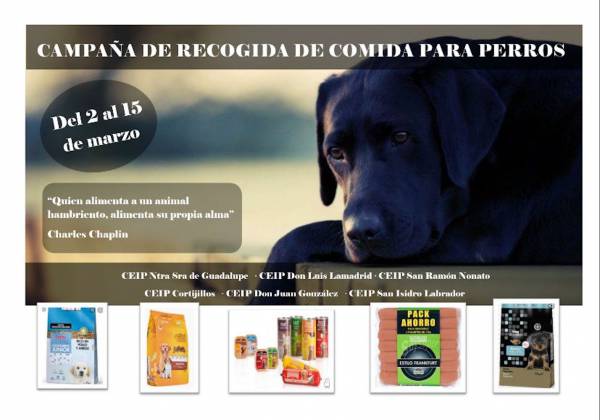 Los colegios de Primaria del municipio llevan a cabo una campaña de recogida de alimentos para SOS Perrera Los Barrios