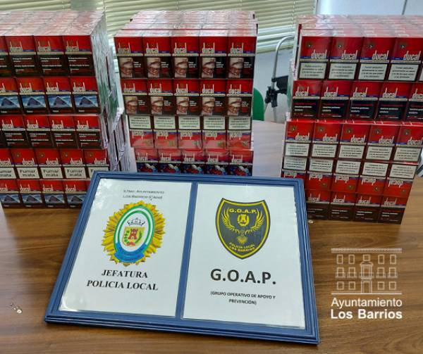 El GOAP de la Policía Local de Los Barrios se incauta de 750 cajetillas de tabaco de contrabando en Palmones